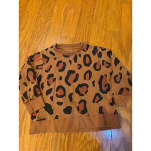 Tinycottons Leopard Sweatshirt 6Y Brown Black Pima Cotton
